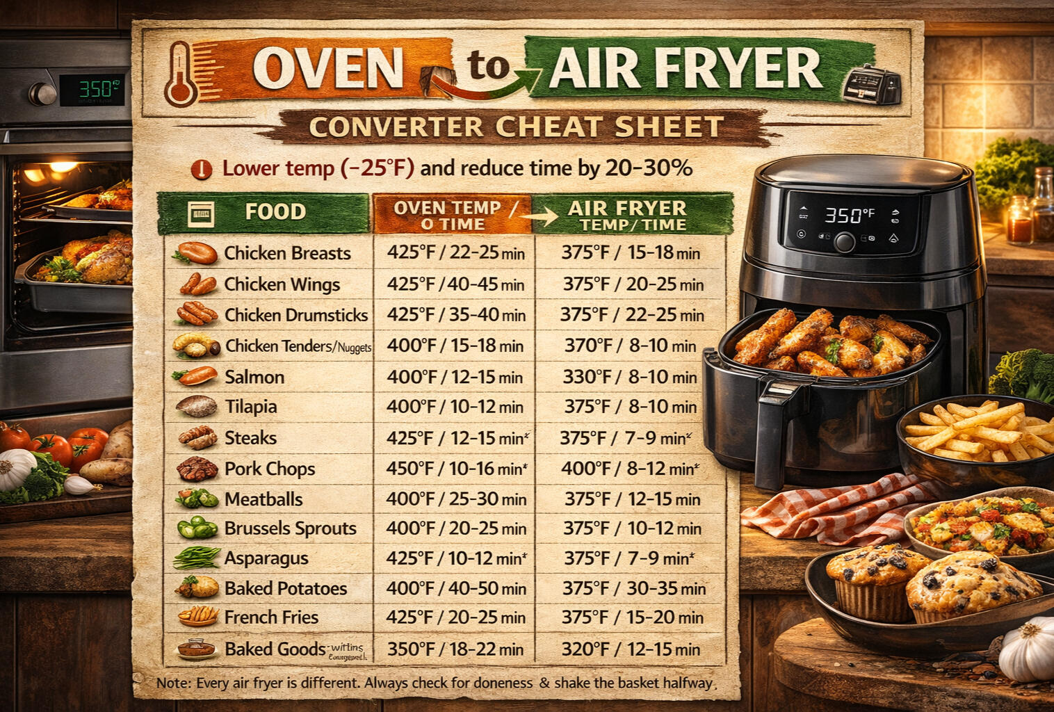 Oven to Air Fryer